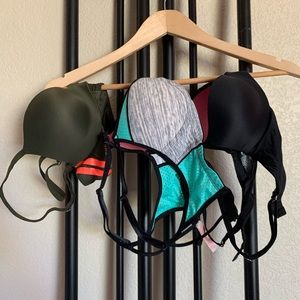 Pink VS 3 pack push-up tshirt bras